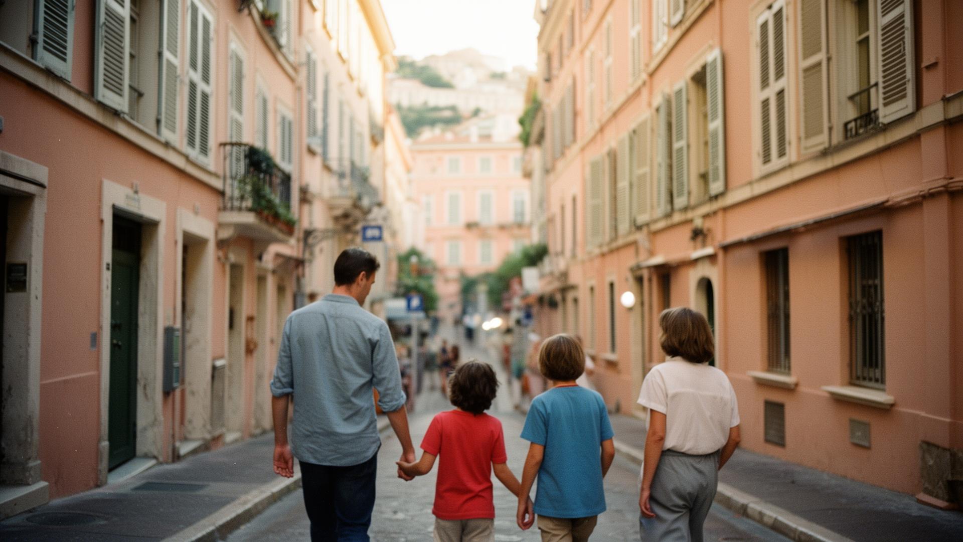 Les ruelles du Rocher, à l'heure dorée.